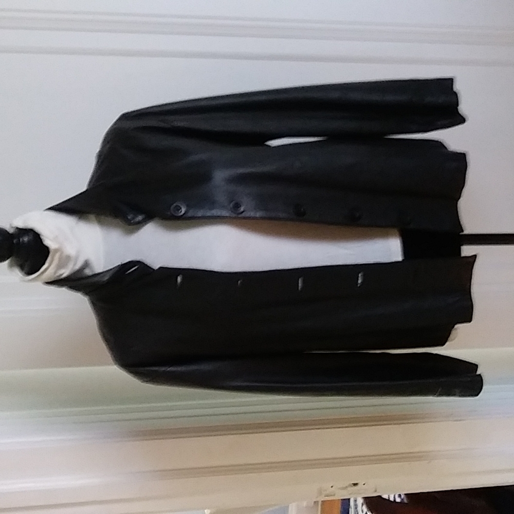 Gap VTG Black Genuine Leather Jacket S